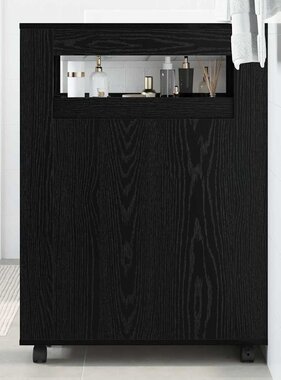VidaXL Badkamermeubelset Zwart Eiken 65 x 23 x 87 cm Bewerkt hout