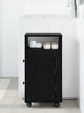 VidaXL Badkamermeubelset Zwart Eiken 33 x 23 x 65 cm Bewerkt hout