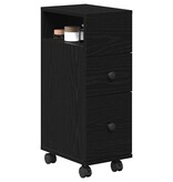 VidaXL Badkamermeubelset Zwart Eiken 33 x 23 x 65 cm Bewerkt hout