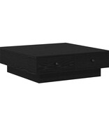 VidaXL Salontafel Zwart Eiken 90 x 90 x 28 cm Bewerkt hout