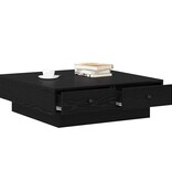 VidaXL Salontafel Zwart Eiken 90 x 90 x 28 cm Bewerkt hout