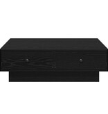 VidaXL Salontafel Zwart Eiken 90 x 90 x 28 cm Bewerkt hout