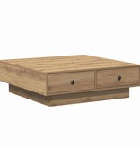 VidaXL Salontafel Artisan Eiken 90 x 90 x 28 cm Bewerkt hout