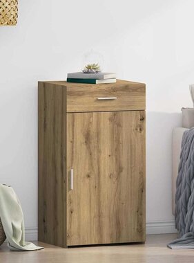 VidaXL Dressoir artisanaal eikenkleurig 50 x 42,5 x 93 cm Bewerkt hout