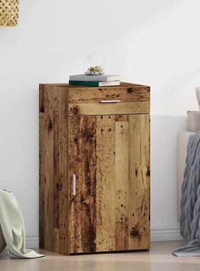 VidaXL Dressoir met lade Oud hout 50 x 42,5 x 93 cm Bewerkt hout