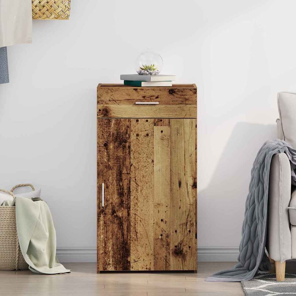VidaXL Dressoir met lade Oud hout 50 x 42,5 x 93 cm Bewerkt hout