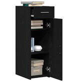 VidaXL Dressoir met lade Zwart eiken 30 x 42.5 x 93 cm Bewerkt hout