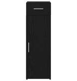 VidaXL Dressoir met lade Zwart eiken 30 x 42.5 x 93 cm Bewerkt hout