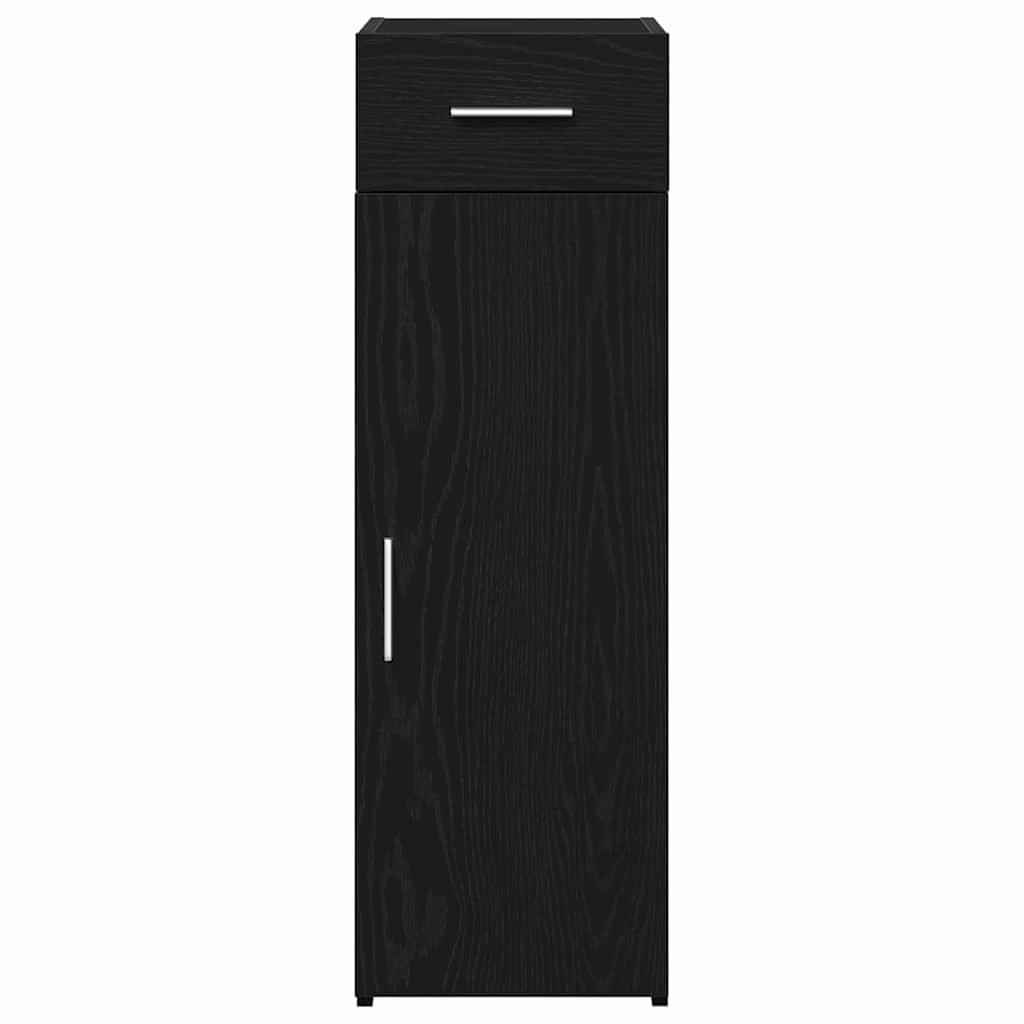 VidaXL Dressoir met lade Zwart eiken 30 x 42.5 x 93 cm Bewerkt hout