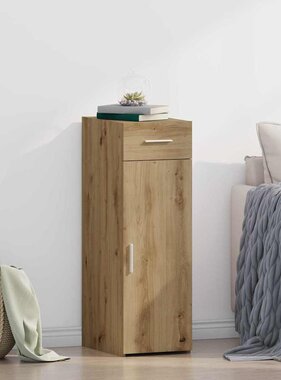 VidaXL Dressoir artisanaal eikenkleurig 30 x 42.5 x 93 cm Bewerkt hout