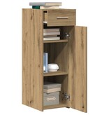 VidaXL Dressoir artisanaal eikenkleurig 30 x 42.5 x 93 cm Bewerkt hout
