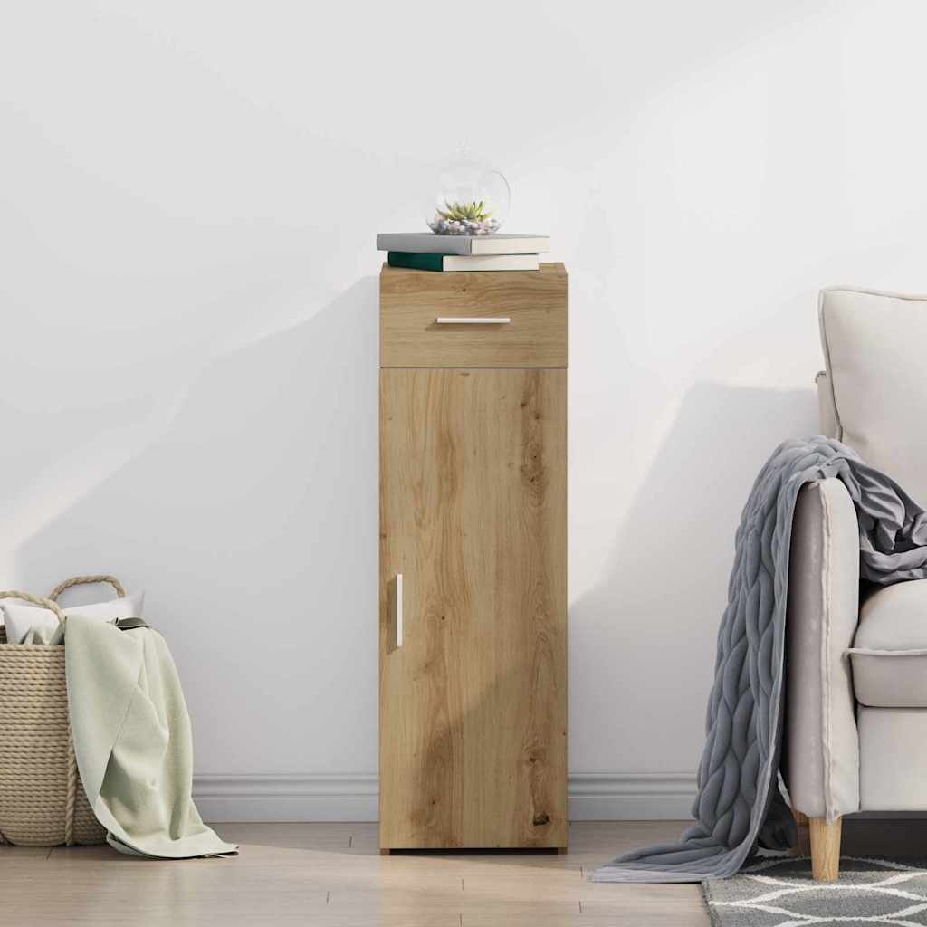 VidaXL Dressoir artisanaal eikenkleurig 30 x 42.5 x 93 cm Bewerkt hout