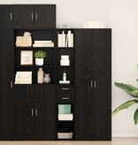 VidaXL Highboard met lade Zwart eiken 30 x 42.5 x 185 cm Bewerkt hout