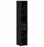 VidaXL Highboard met lade Zwart eiken 30 x 42.5 x 185 cm Bewerkt hout