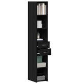 VidaXL Highboard met lade Zwart eiken 30 x 42.5 x 185 cm Bewerkt hout