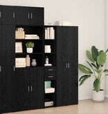 VidaXL Highboard met lade Zwart eiken 30 x 42.5 x 185 cm Bewerkt hout