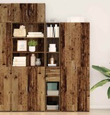 VidaXL Highboard met lade Oud hout 30 x 42.5 x 185 cm Bewerkt hout