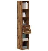 VidaXL Highboard met lade Oud hout 30 x 42.5 x 185 cm Bewerkt hout