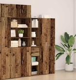 VidaXL Highboard met lade Oud hout 30 x 42.5 x 185 cm Bewerkt hout