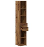 VidaXL Highboard met lade Oud hout 30 x 42.5 x 185 cm Bewerkt hout