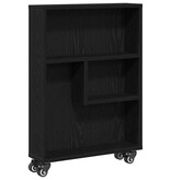 VidaXL Smalle Opslagwagen Zwart eiken 48 x 13 x 68 cm Bewerkt hout