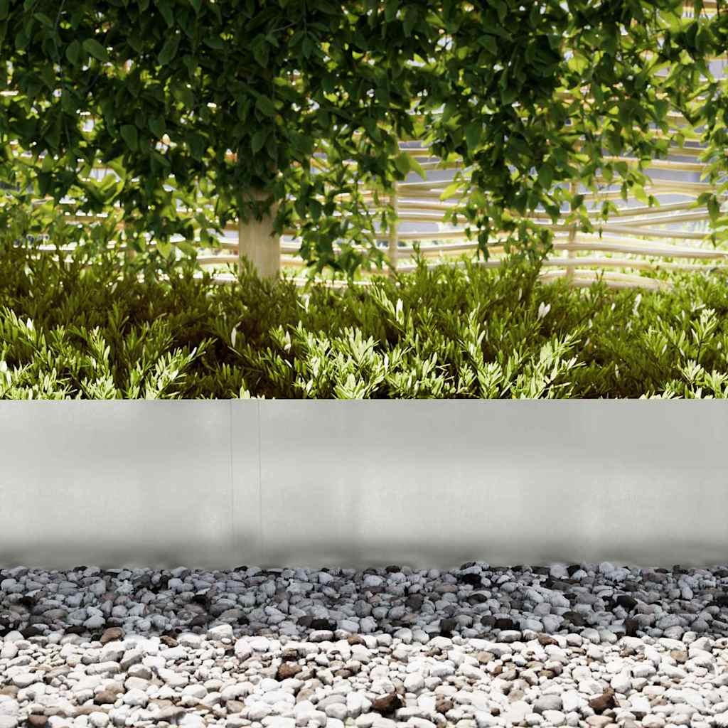VidaXL Tuinrand 10 pcs Zilver 100 x 0.05 x 20 cm Roestvrij staal