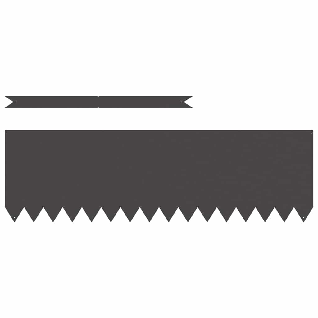 VidaXL Tuinrand 20 pcs Zwart 100 x 0.05 x 20 cm Koudgewalst staal