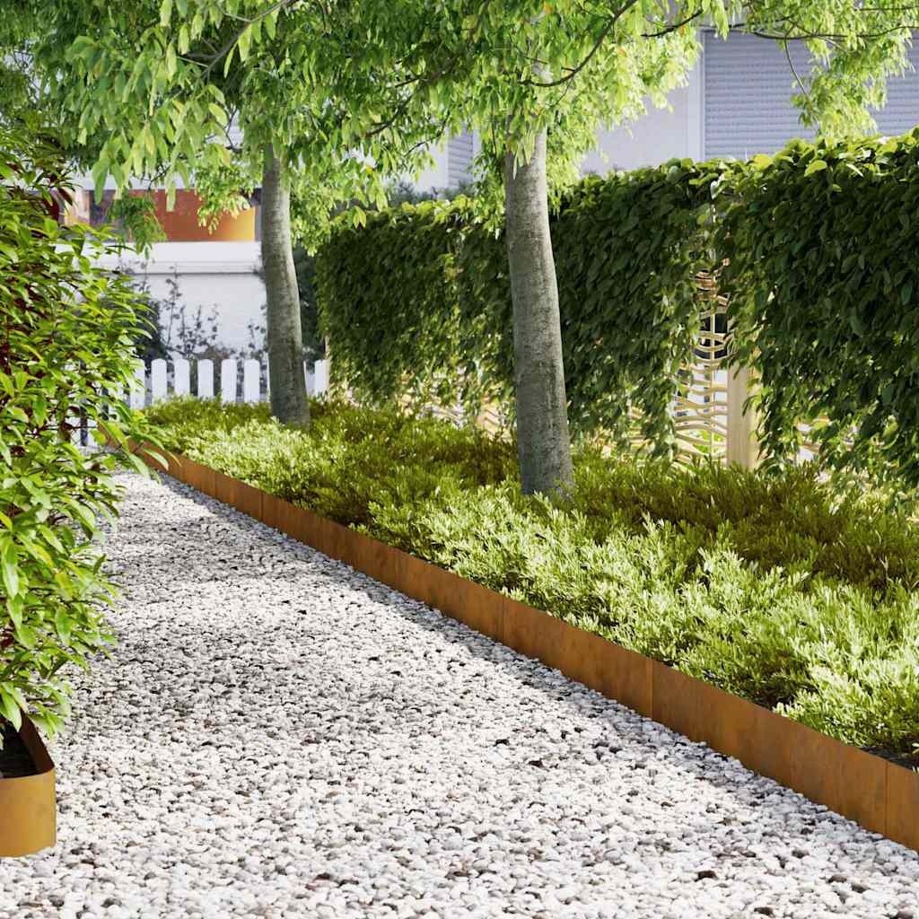 VidaXL Tuinrand 20 pcs Bruin 100 x 0.05 x 20 cm Cortenstaal