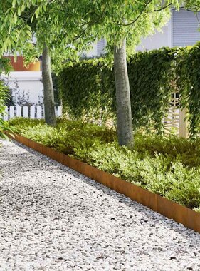 VidaXL Tuinrand 10 pcs Bruin 100 x 0.05 x 20 cm Cortenstaal