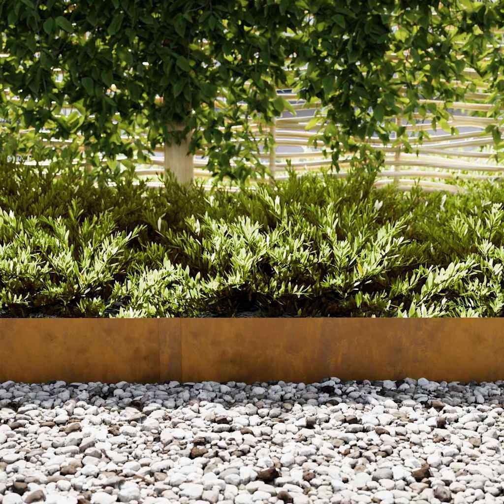 VidaXL Tuinrand 10 pcs Bruin 100 x 0.05 x 20 cm Cortenstaal