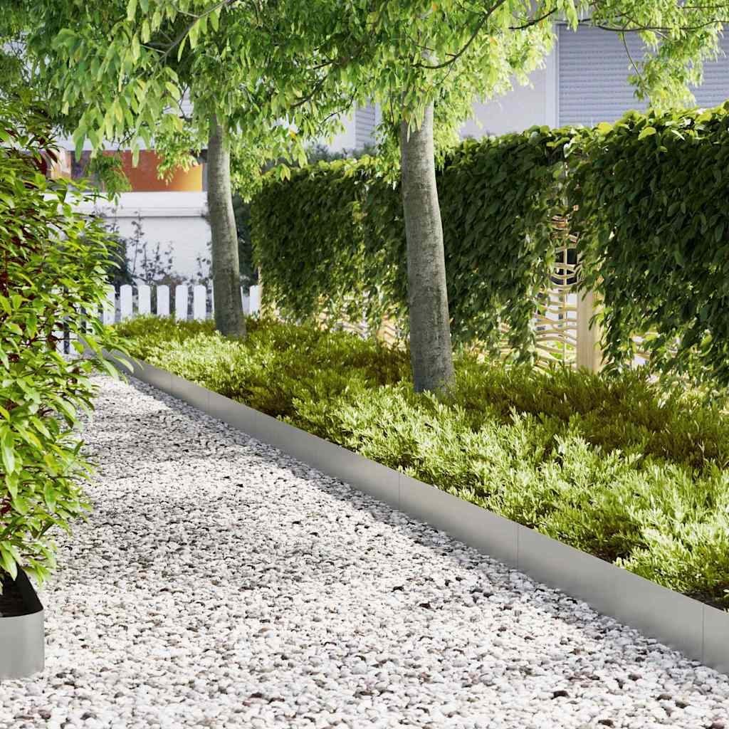 VidaXL Tuinrand 30 pcs Zilver 100 x 0.05 x 20 cm Gegalvaniseerd staal