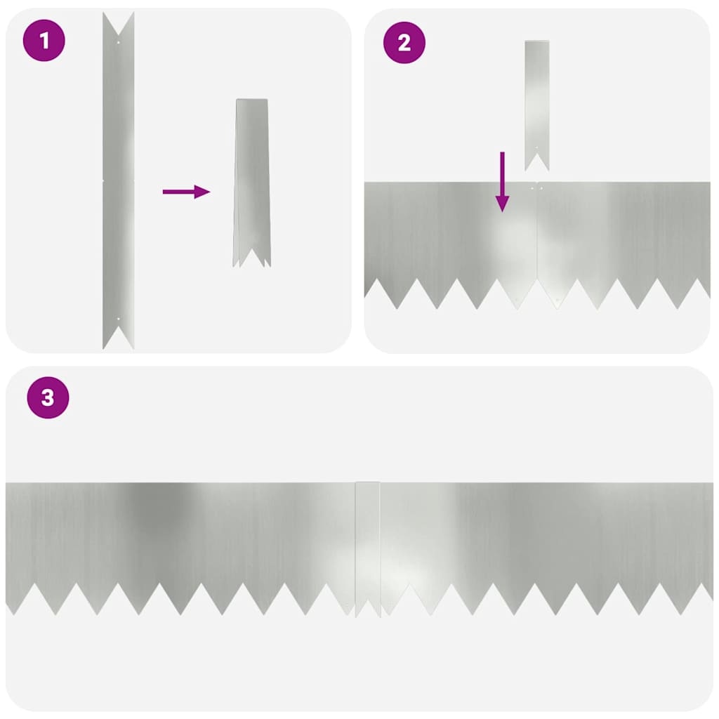 VidaXL Tuinrand 10 pcs Zilver 100 x 0.05 x 20 cm Gegalvaniseerd staal