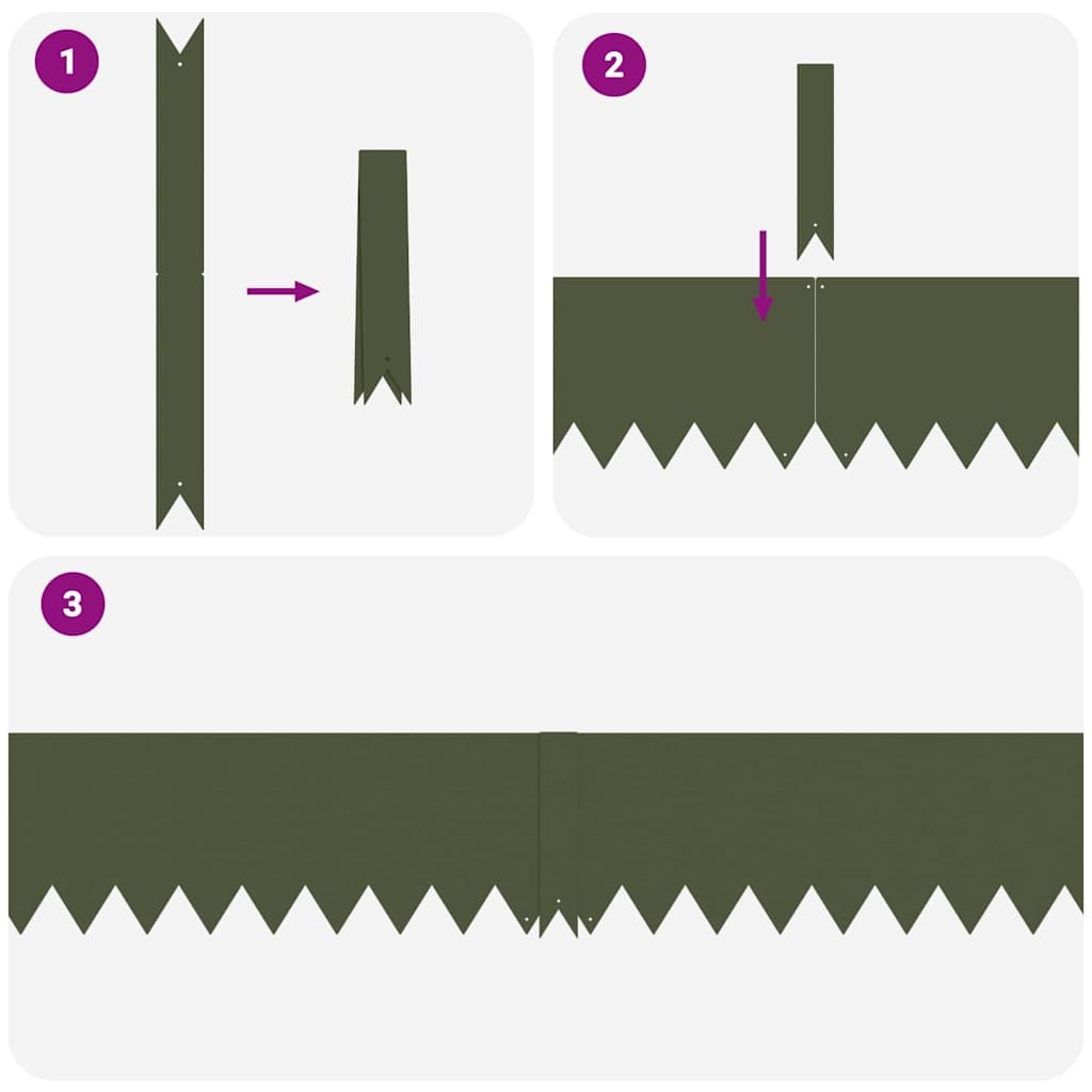 VidaXL Tuinrand 30 pcs Olijf Groen 100 x 0.05 x 20 cm