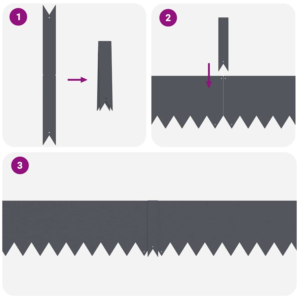 VidaXL Tuinrand 10 pcs Antraciet 100 x 0.05 x 20 cm Koudgewalst staal