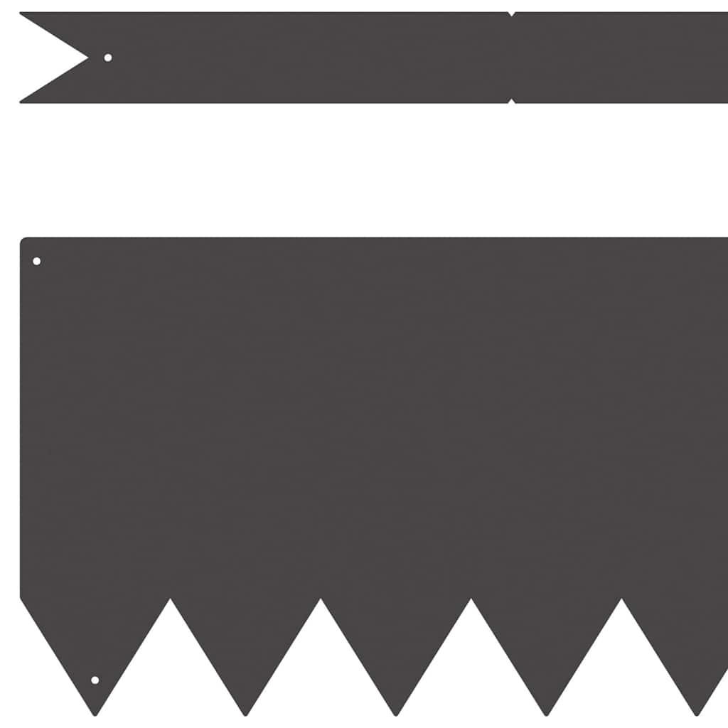 VidaXL Tuinrand 20 pcs Zwart 100 x 0.05 x 20 cm Koudgewalst staal