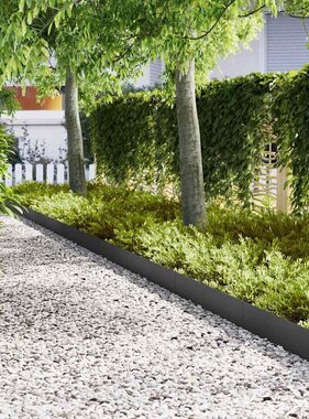 VidaXL Tuinrand 10 pcs Zwart 100 x 0.05 x 20 cm Koudgewalst staal
