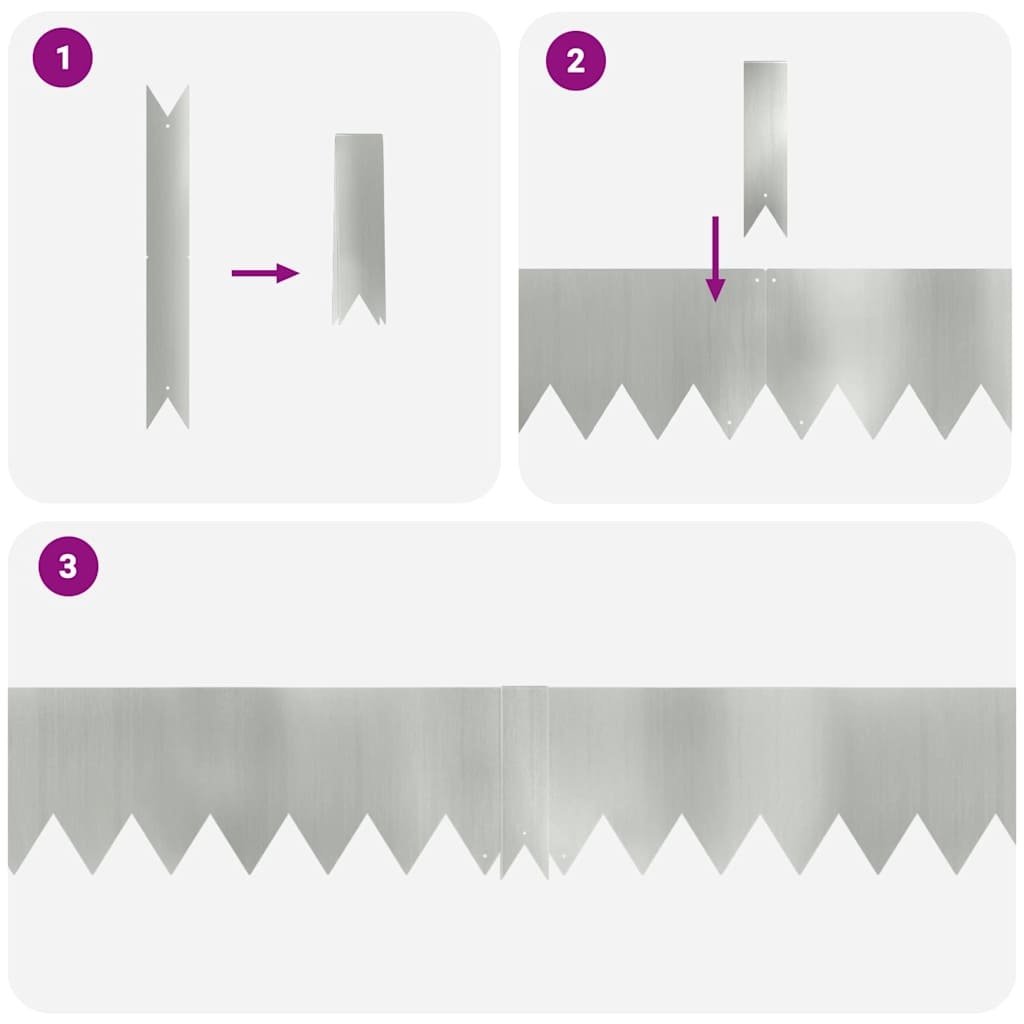 VidaXL Tuinrand 10 pcs Zilver 100 x 0.05 x 20 cm Gegalvaniseerd staal