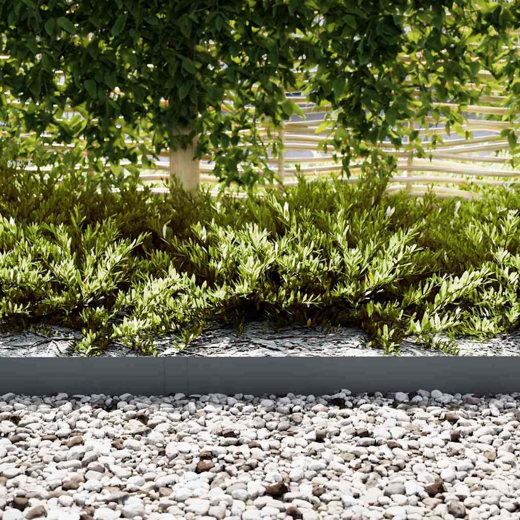 VidaXL Tuinrand 50 pcs Antraciet 100 x 0.05 x 20 cm Koudgewalst staal