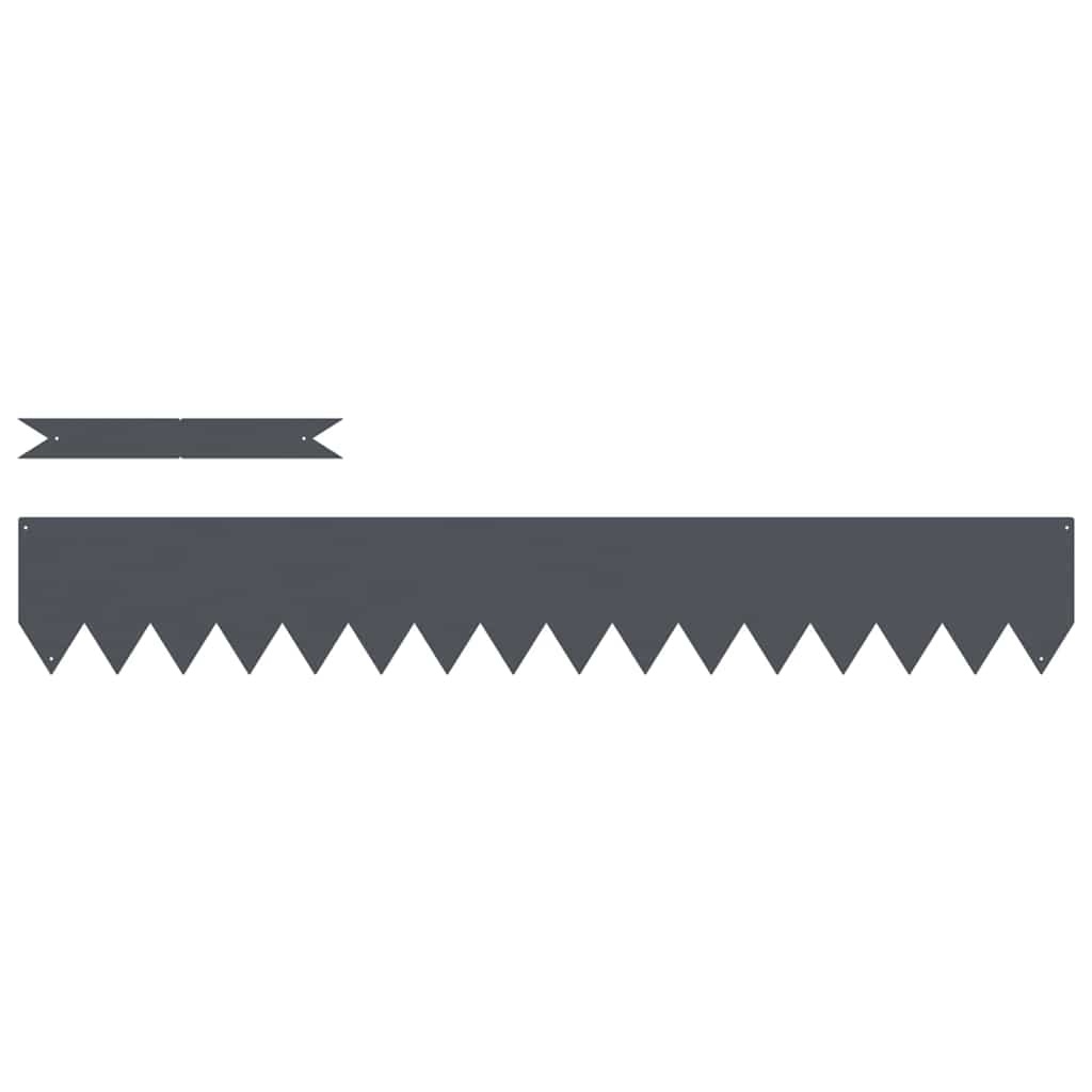 VidaXL Tuinrand 10 pcs Antraciet 100 x 0.05 x 20 cm Koudgewalst staal