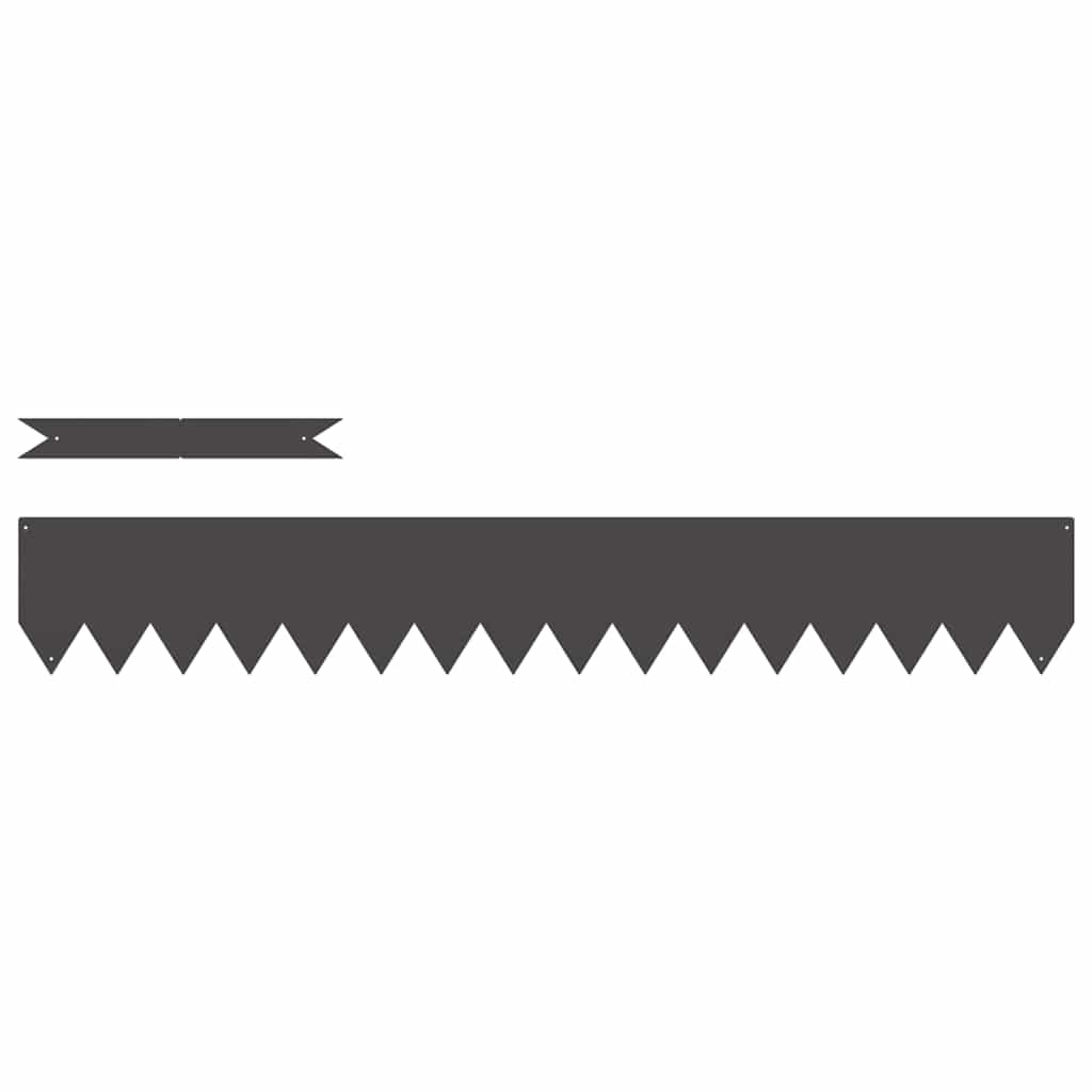 VidaXL Tuinrand 30 pcs Zwart 100 x 0.05 x 20 cm Koudgewalst staal