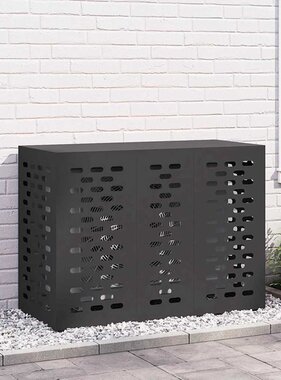 VidaXL Airconditioner hoes Zwart 110 x 50 x 80 cm Staal