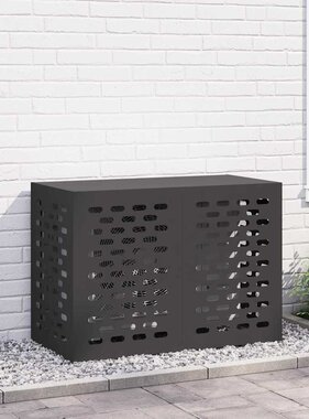 VidaXL Airconditioner hoes Zwart 100 x 50 x 70 cm Staal