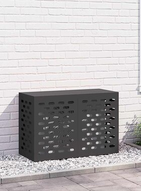 VidaXL Airconditioner hoes Zwart 90 x 40 x 60 cm Staal
