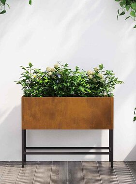 VidaXL Verhoogde Tuin Plantbak Roestig 60 x 26 x 45 cm Cortenstaal