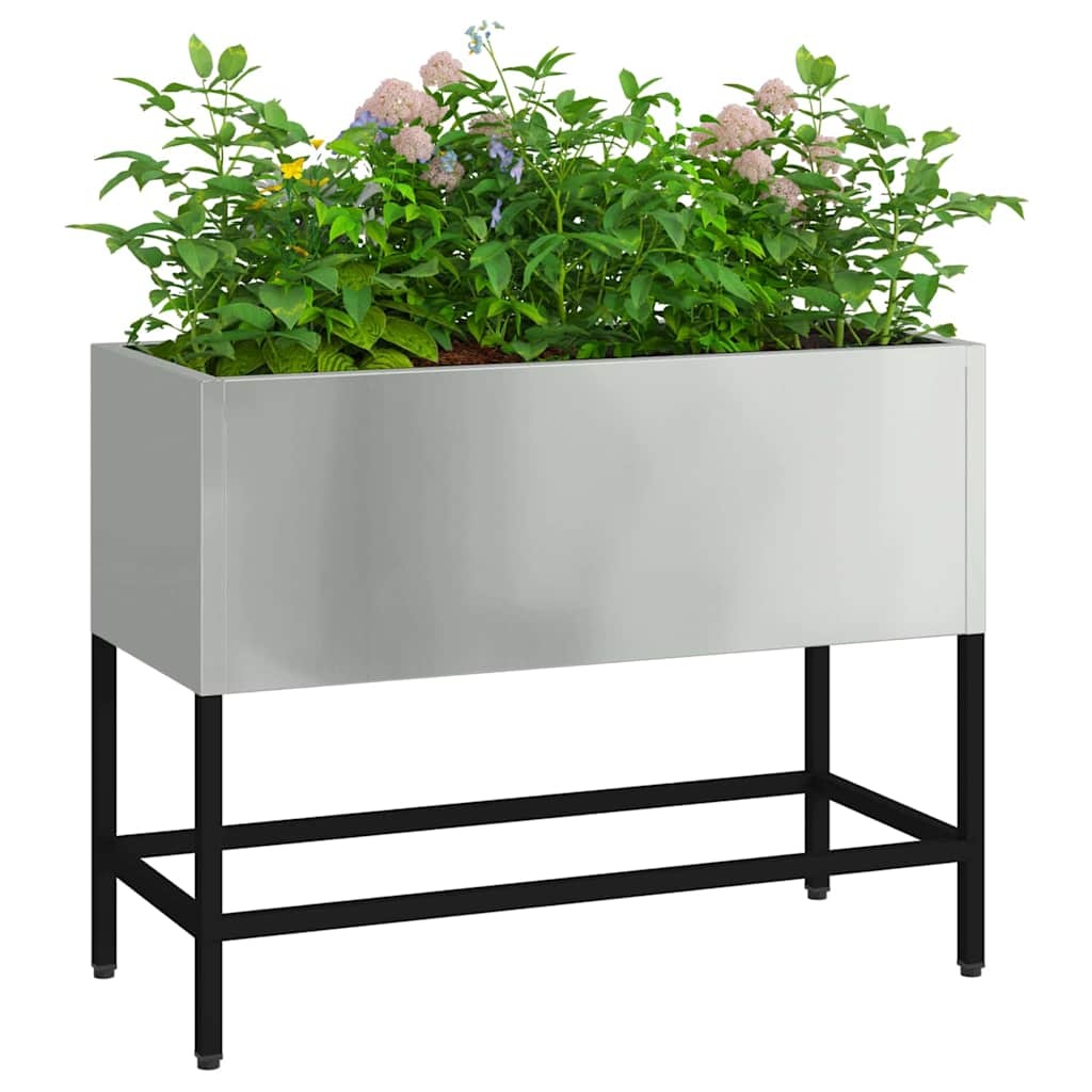 VidaXL Verhoogde Tuin Plantbak Zilver 60 x 26 x 45 cm