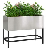 VidaXL Verhoogde Tuin Plantbak Zilver 60 x 26 x 45 cm Roestvrij staal