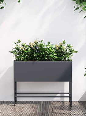 VidaXL Verhoogde Tuin Plantbak Antraciet 60 x 26 x 45 cm Staal