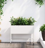 VidaXL Verhoogde Tuin Plantbak Wit 60 x 26 x 45 cm Staal