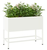 VidaXL Verhoogde Tuin Plantbak Wit 60 x 26 x 45 cm Staal