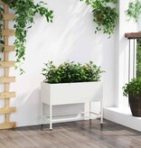 VidaXL Verhoogde Tuin Plantbak Wit 60 x 26 x 45 cm Staal
